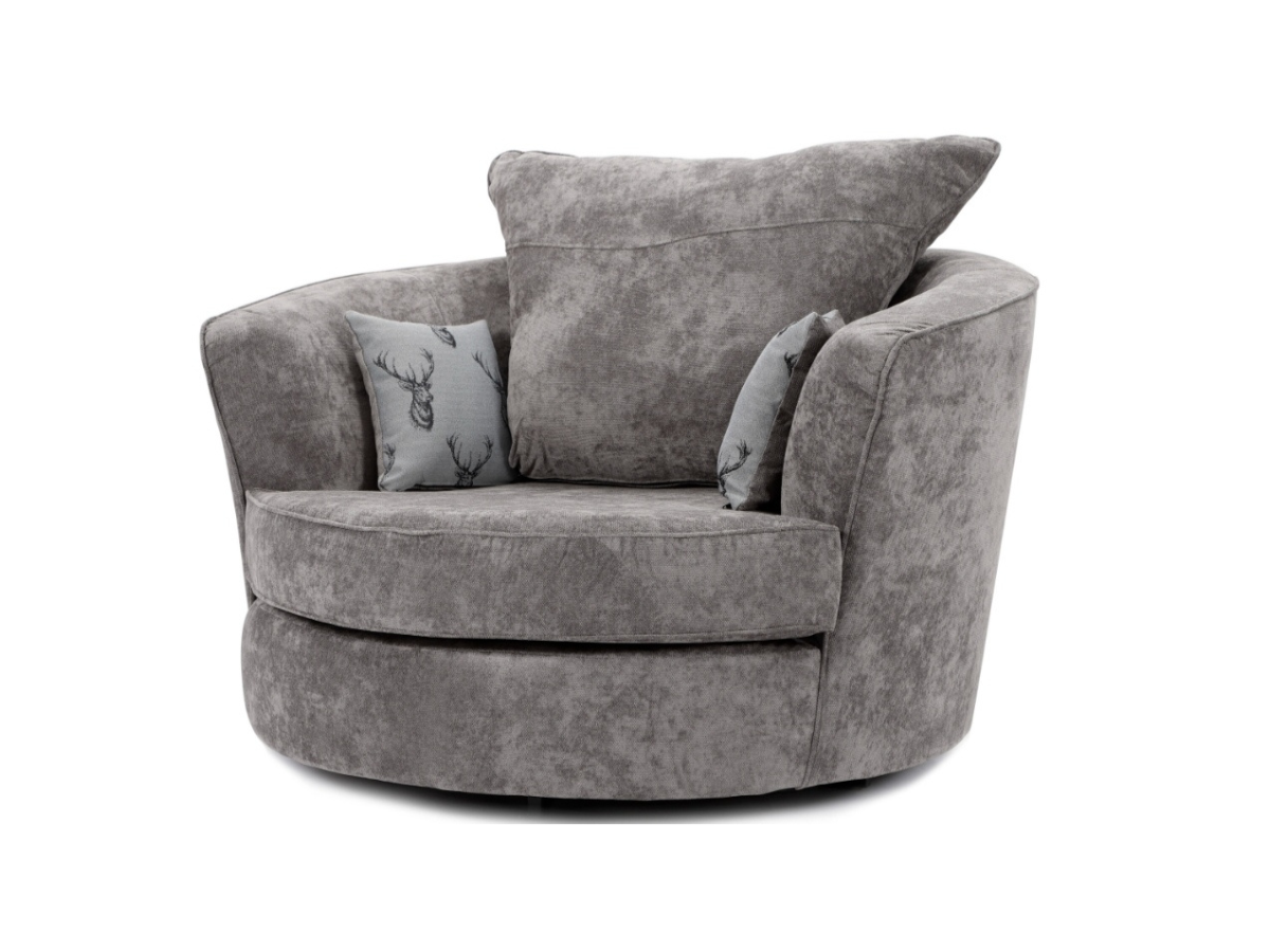 Verona and Vegas Swivel Chair Grey Fabric