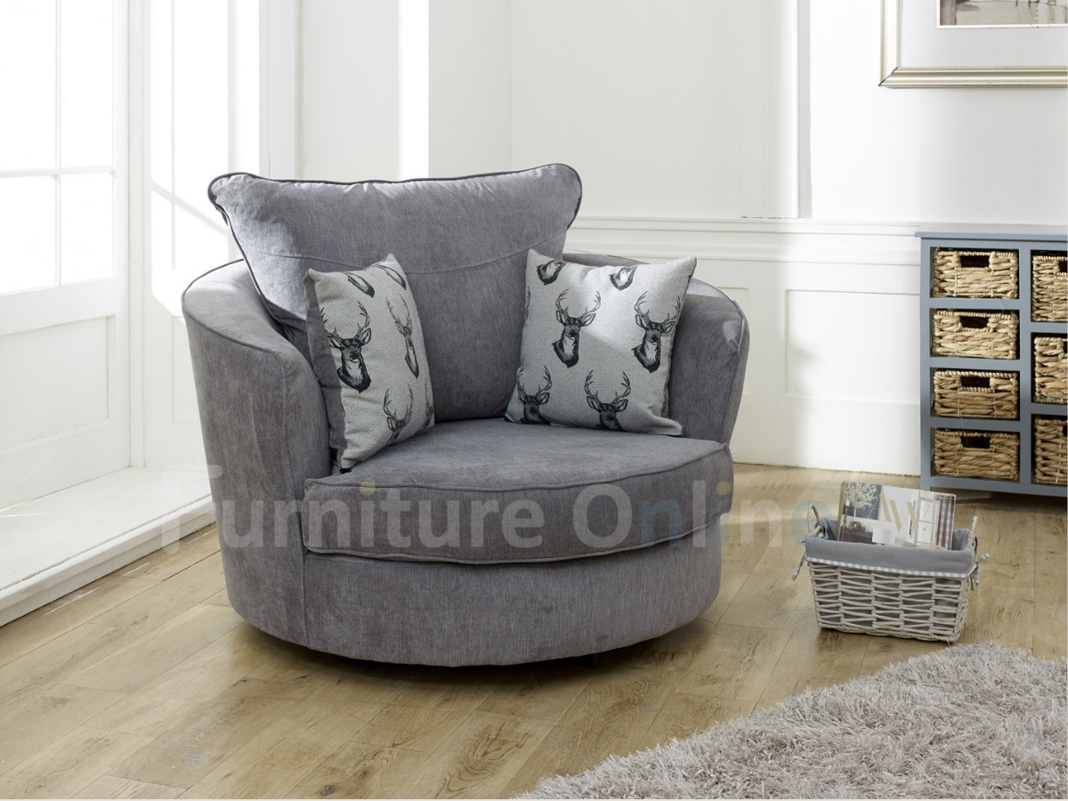 Vegas Verona Full Back Swivel Chair Grey