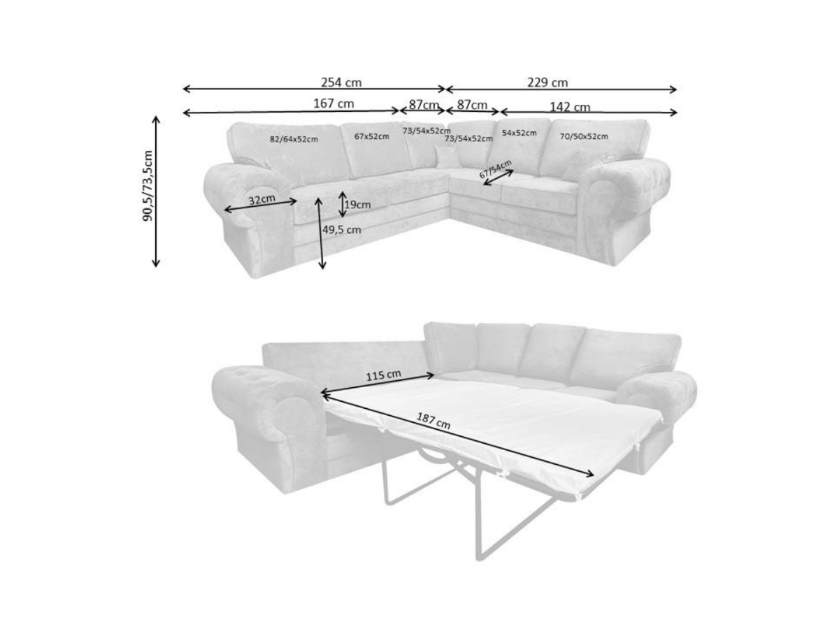 Verona Sofa Bed 5 Seater Grey Furniture Direct Online