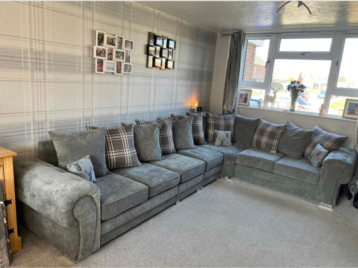 Verona 7 Seater Corner Fabric Grey Sofa