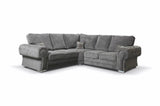 Vegas 5 Seater Corner Sofa Grey Full Back