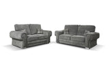 Vegas 3+2 Seater Full Back Grey Sofa Set